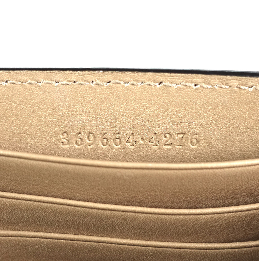 leather gg logo wallet with strap