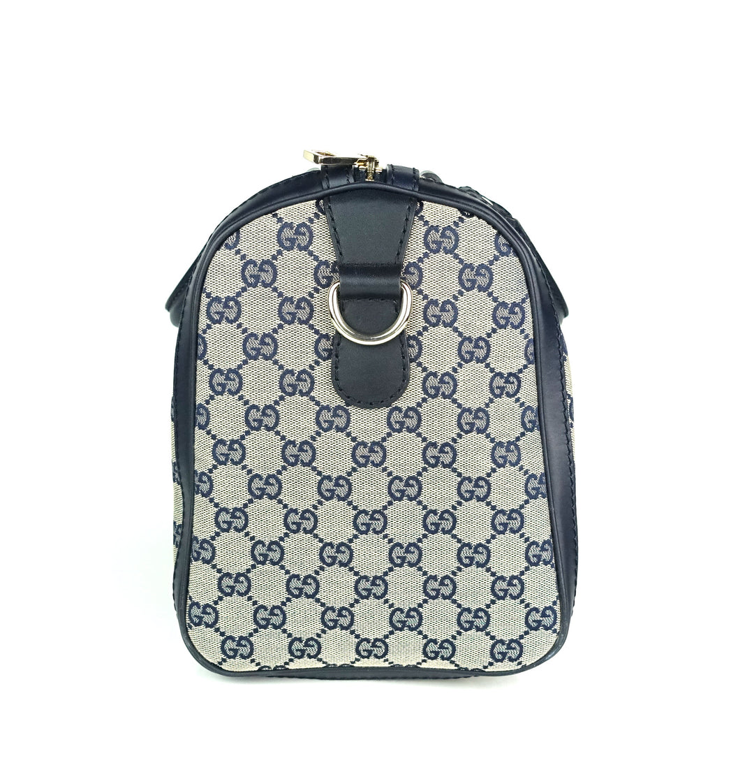 monogram canvas web boston bag with strap