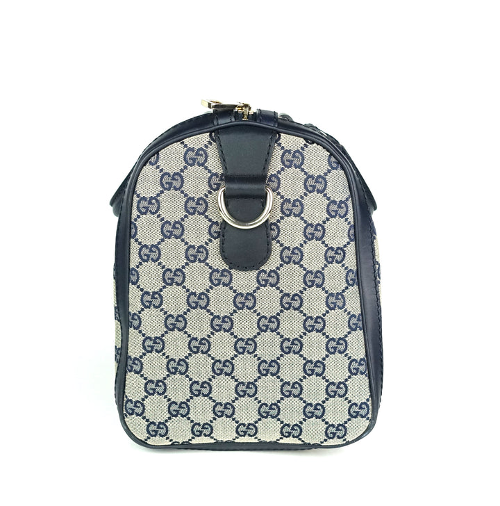 monogram canvas web boston bag with strap
