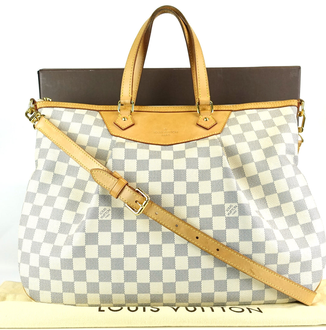 siracusa gm damier azur canvas bag