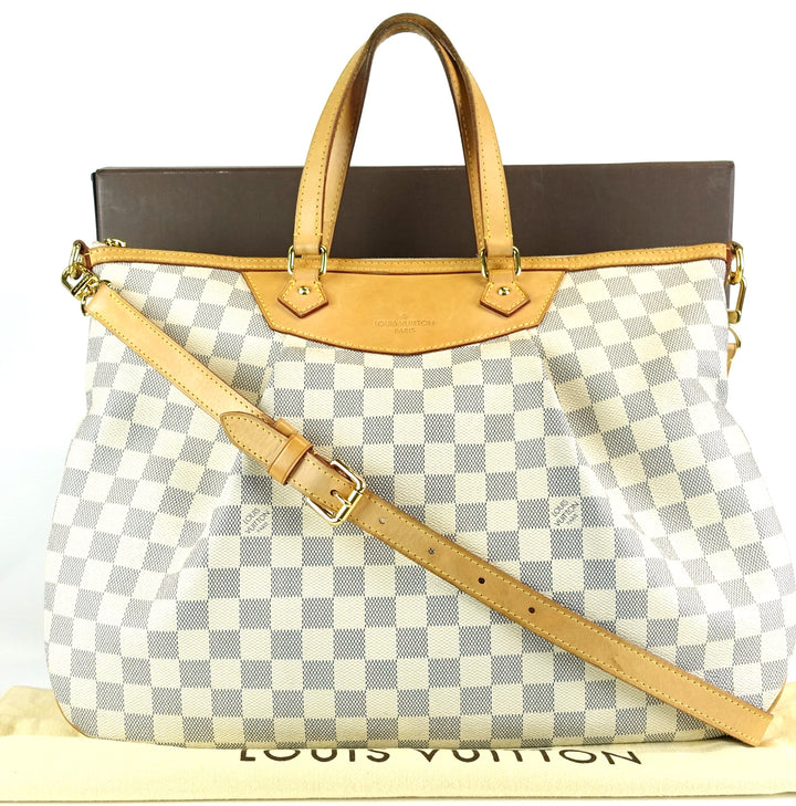 siracusa gm damier azur canvas bag