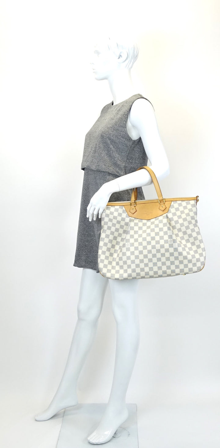 siracusa gm damier azur canvas bag