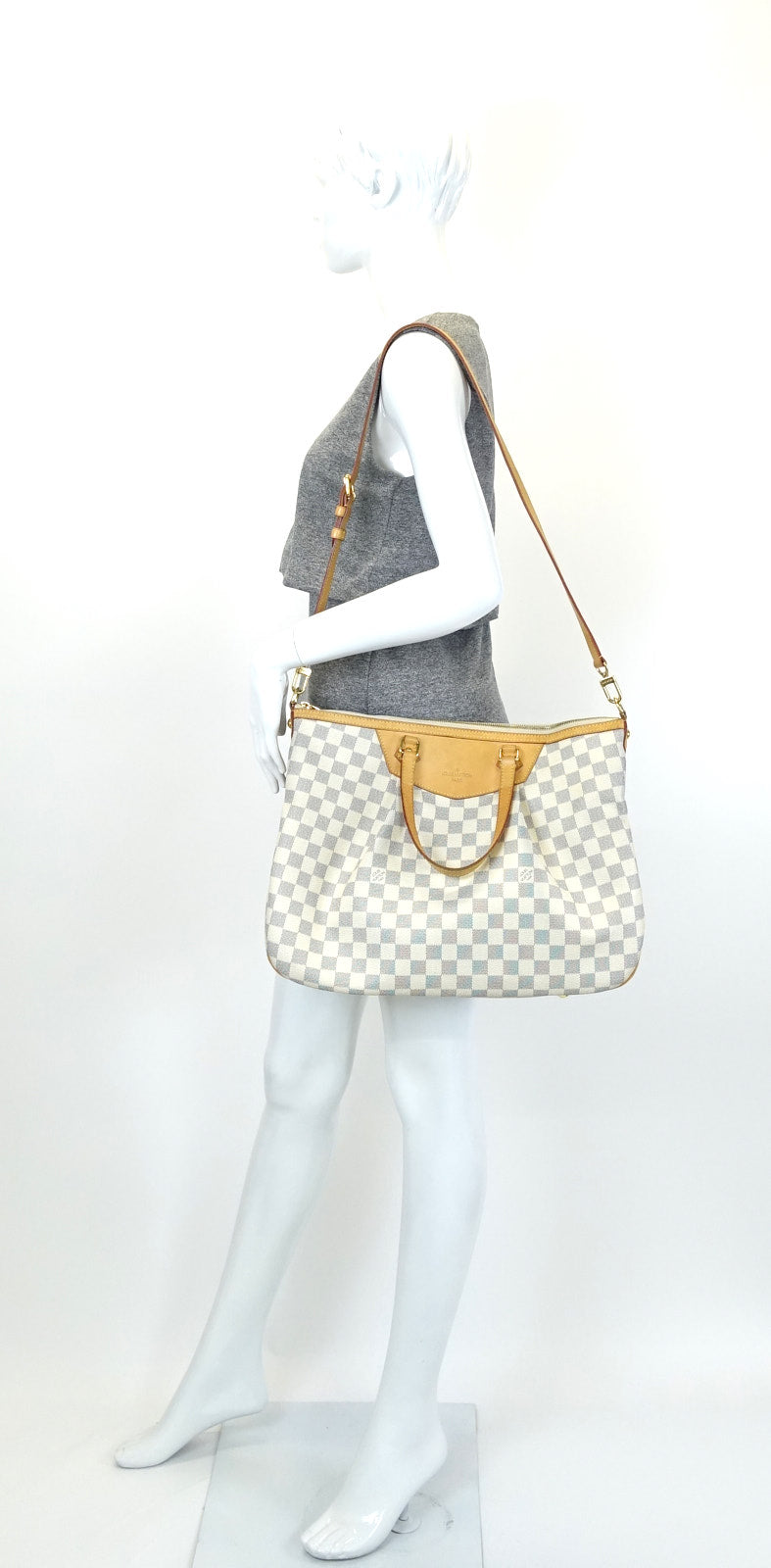 siracusa gm damier azur canvas bag