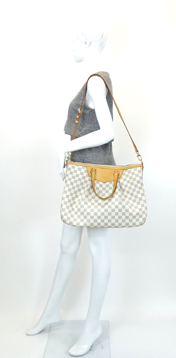 siracusa gm damier azur canvas bag