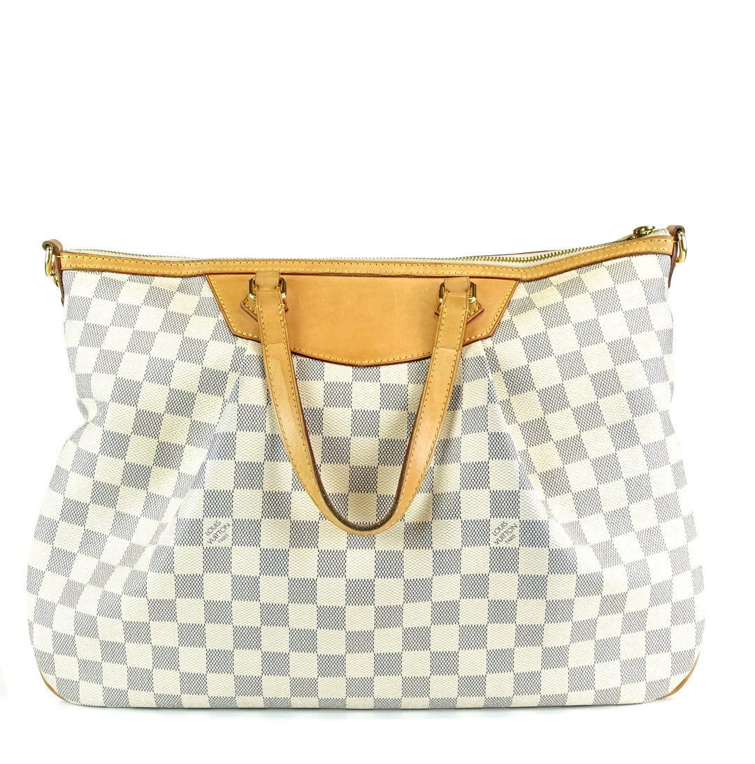 siracusa gm damier azur canvas bag
