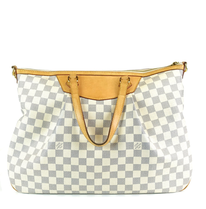 siracusa gm damier azur canvas bag