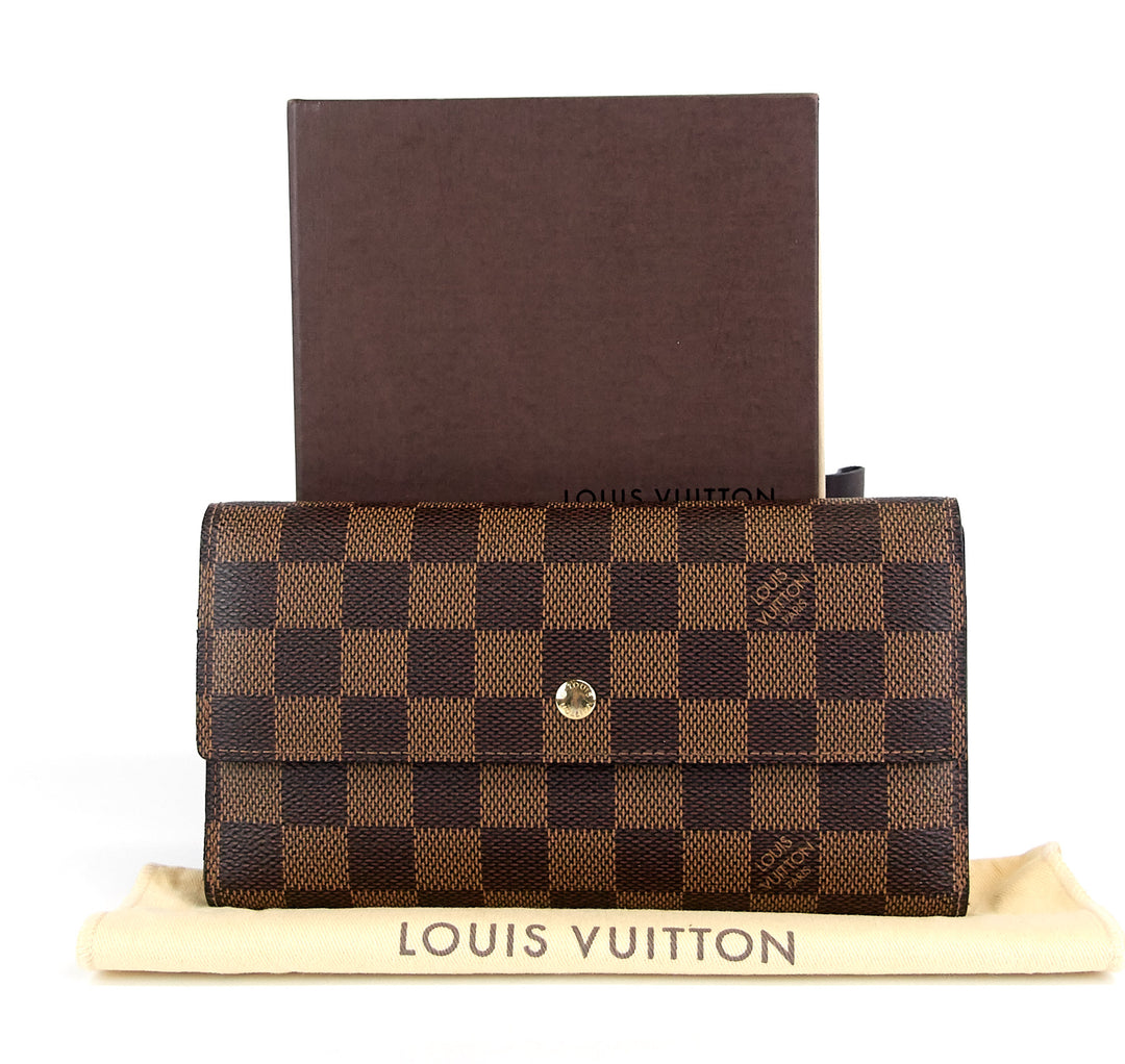 porte tresor international damier ebene canvas wallet