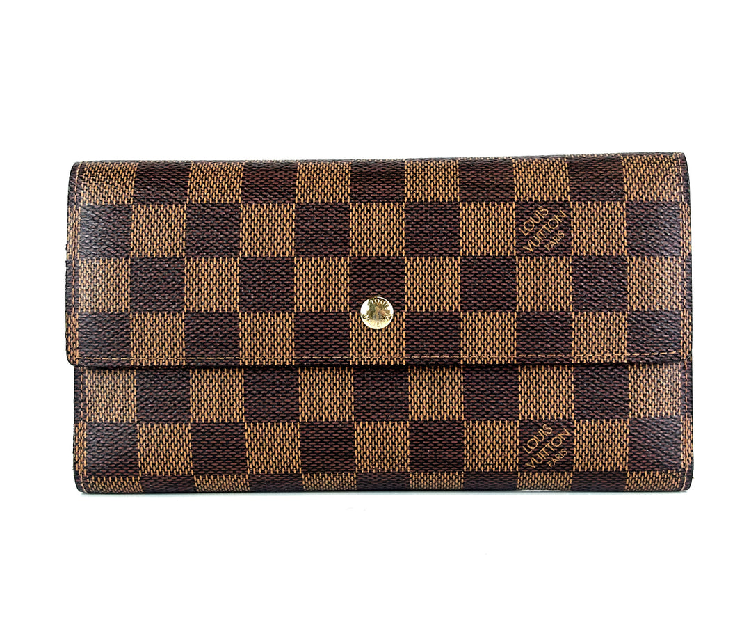 porte tresor international damier ebene canvas wallet