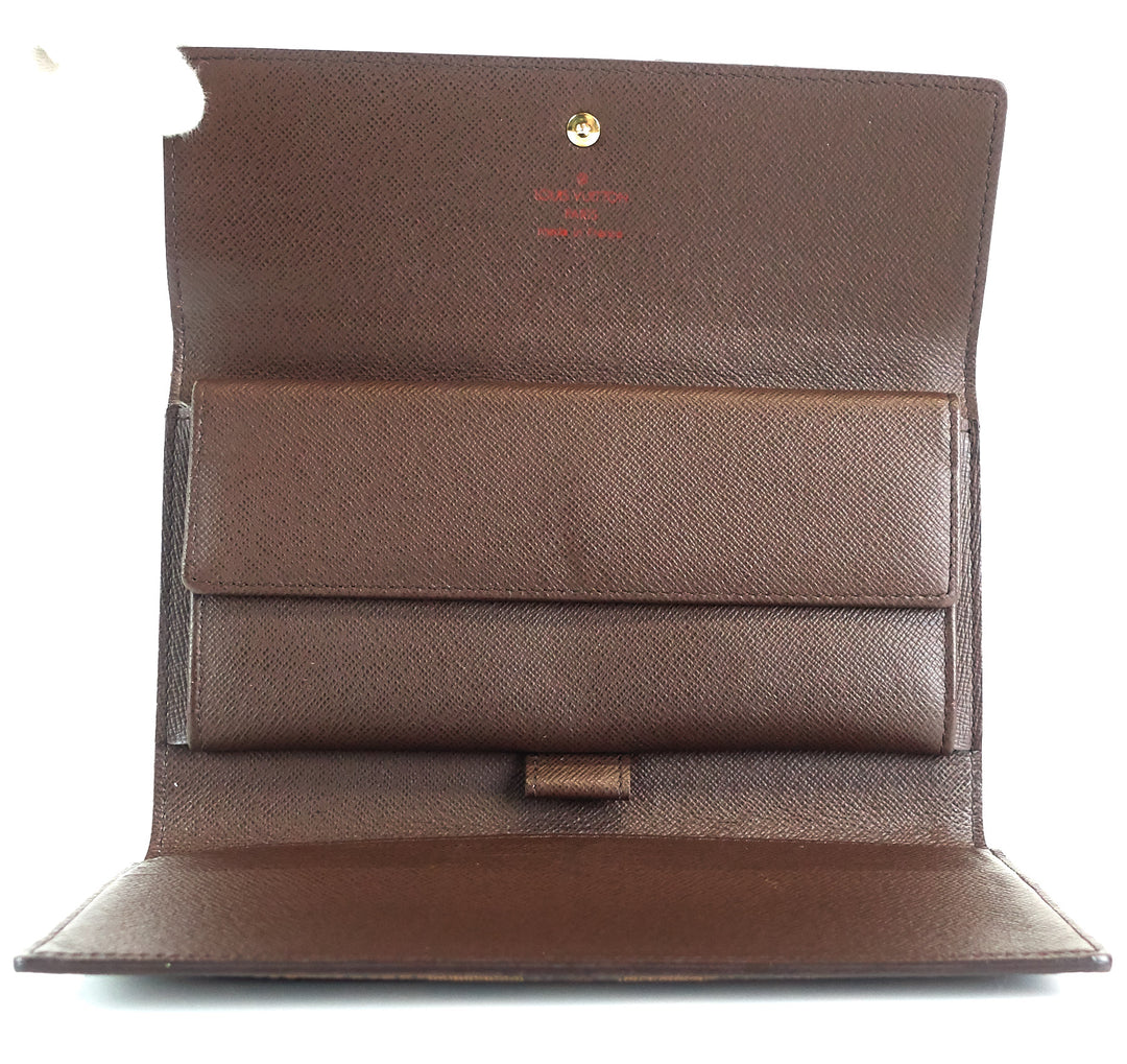 porte tresor international damier ebene canvas wallet
