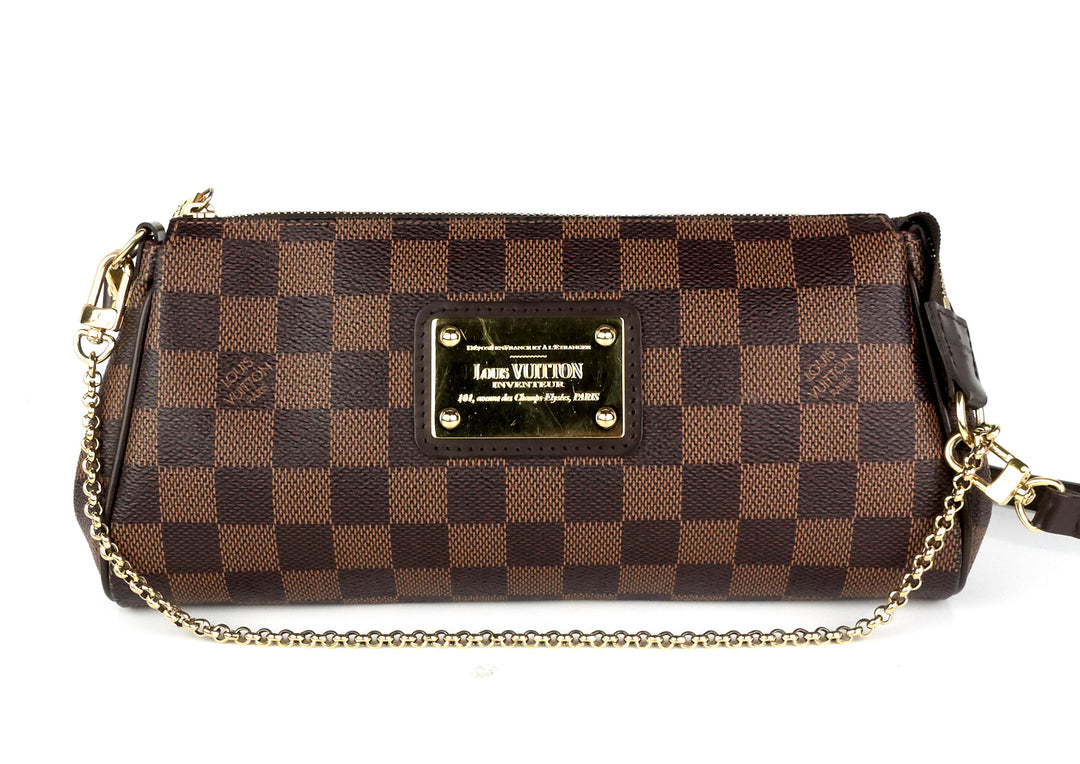 eva damier ebene canvas shoulder bag
