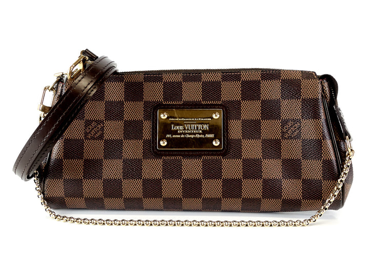 eva damier ebene canvas shoulder bag