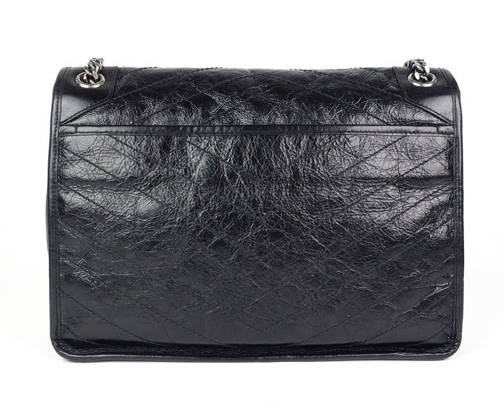 niki crinkled calf leather large bag