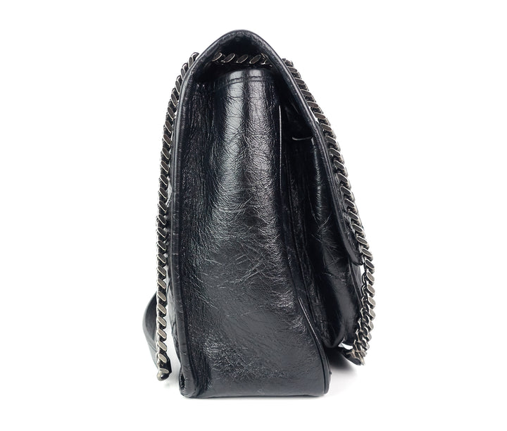 niki crinkled calf leather large bag