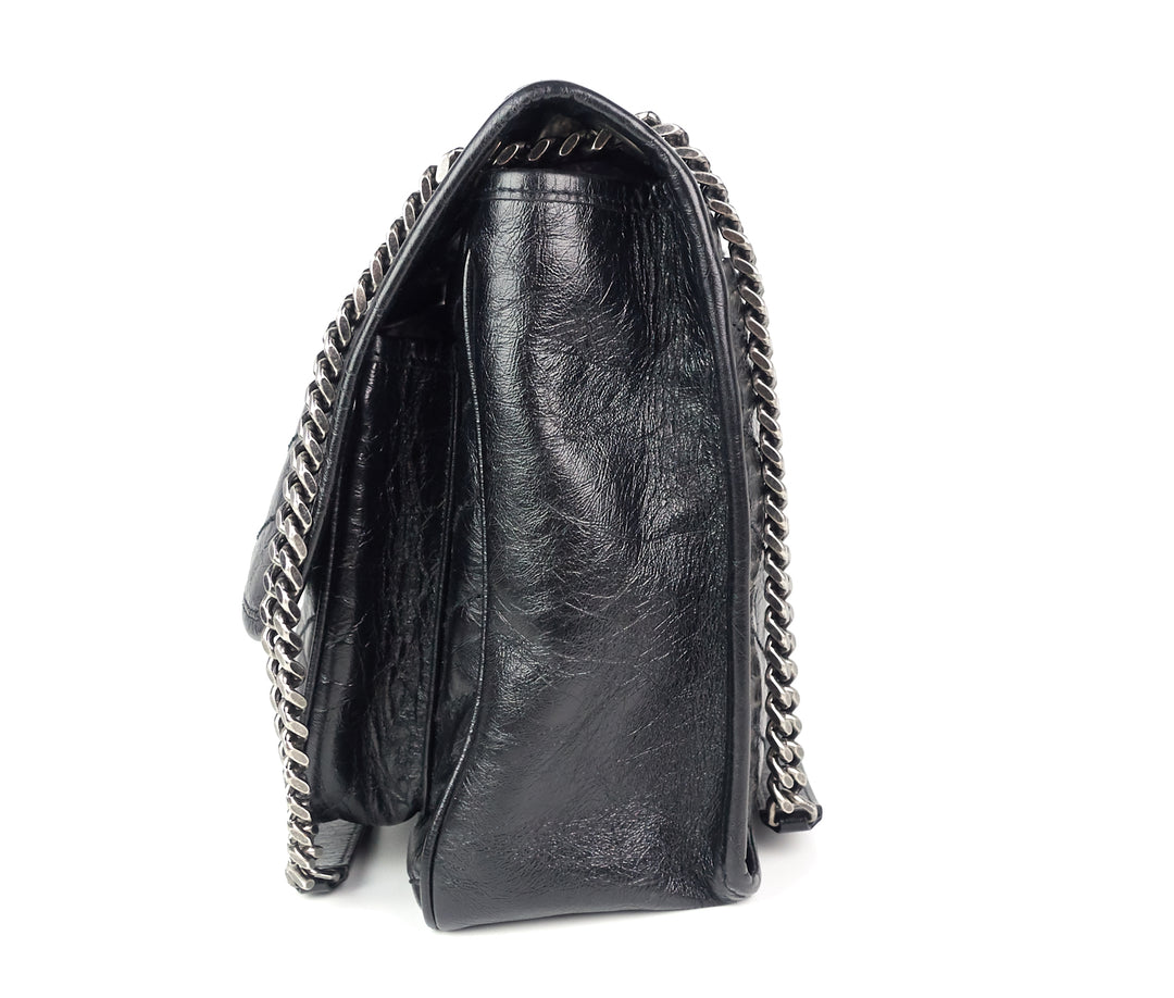 niki crinkled calf leather large bag