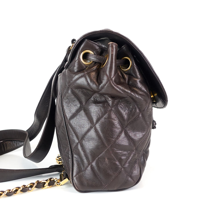 quilted lambskin leather small backpack bag