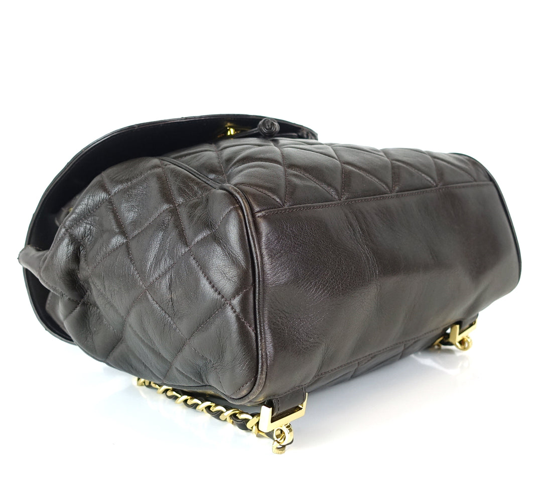 quilted lambskin leather small backpack bag