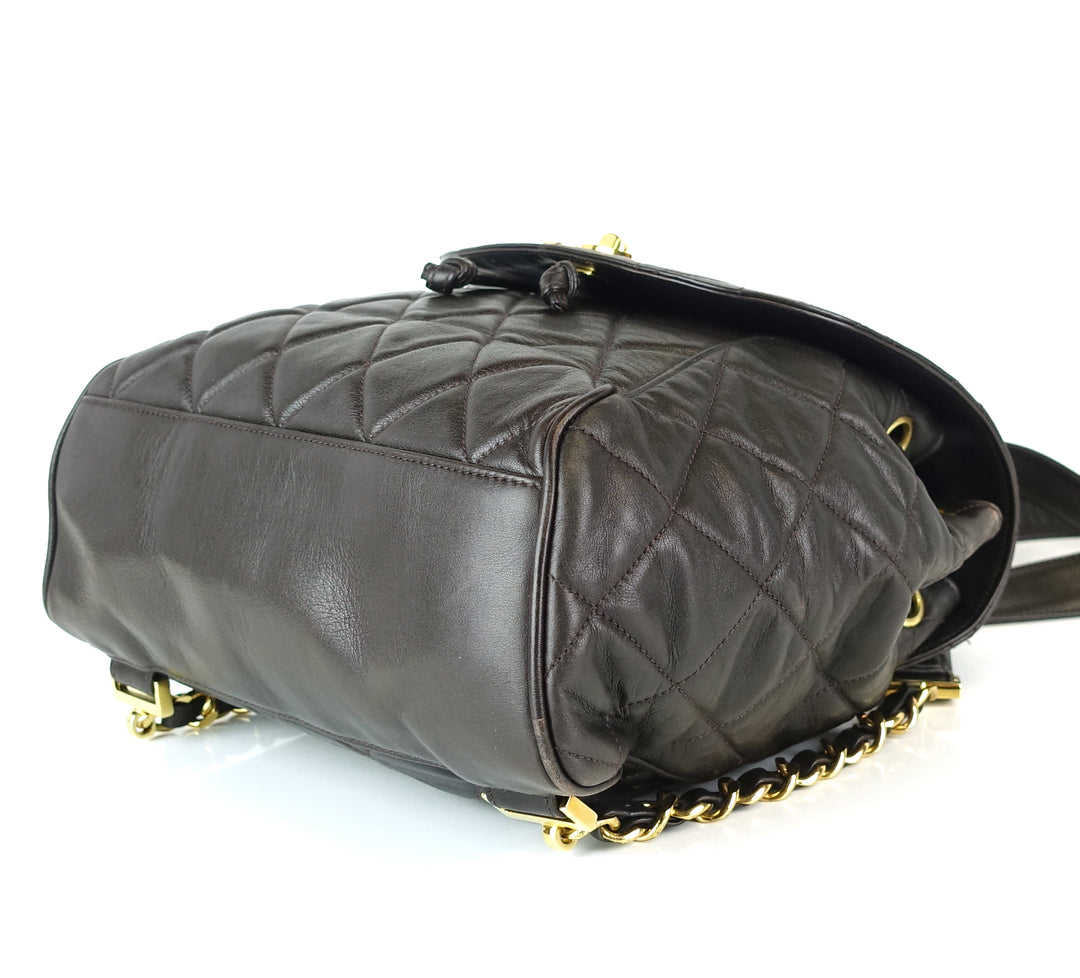 quilted lambskin leather small backpack bag