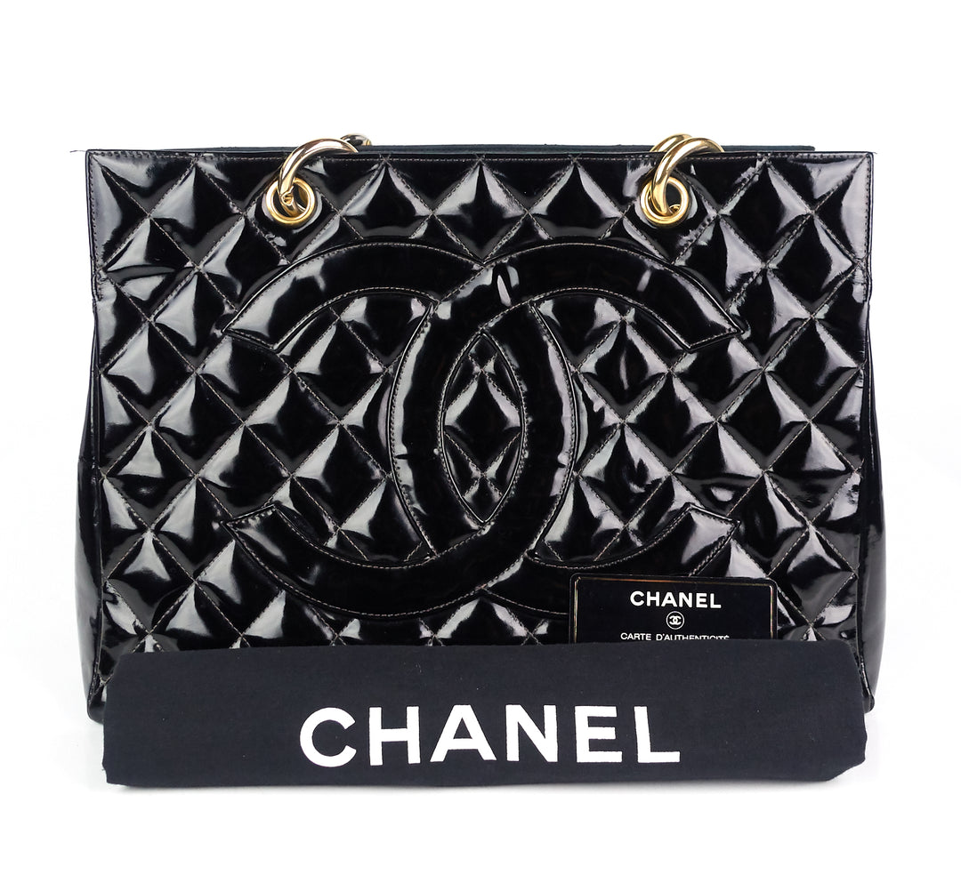 grand shopping tote gst patent leather bag