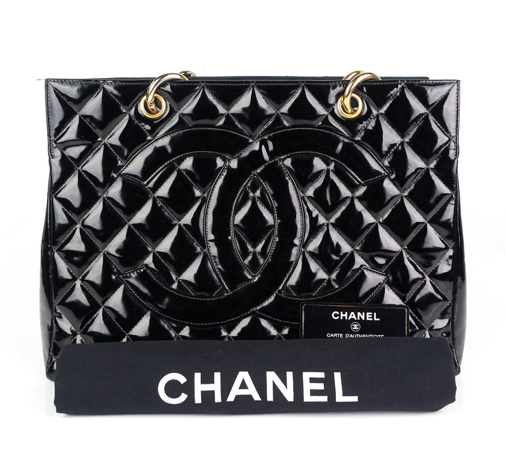 grand shopping tote gst patent leather bag
