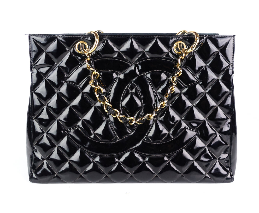 grand shopping tote gst patent leather bag