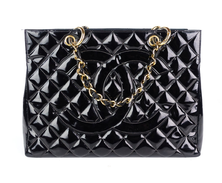 grand shopping tote gst patent leather bag