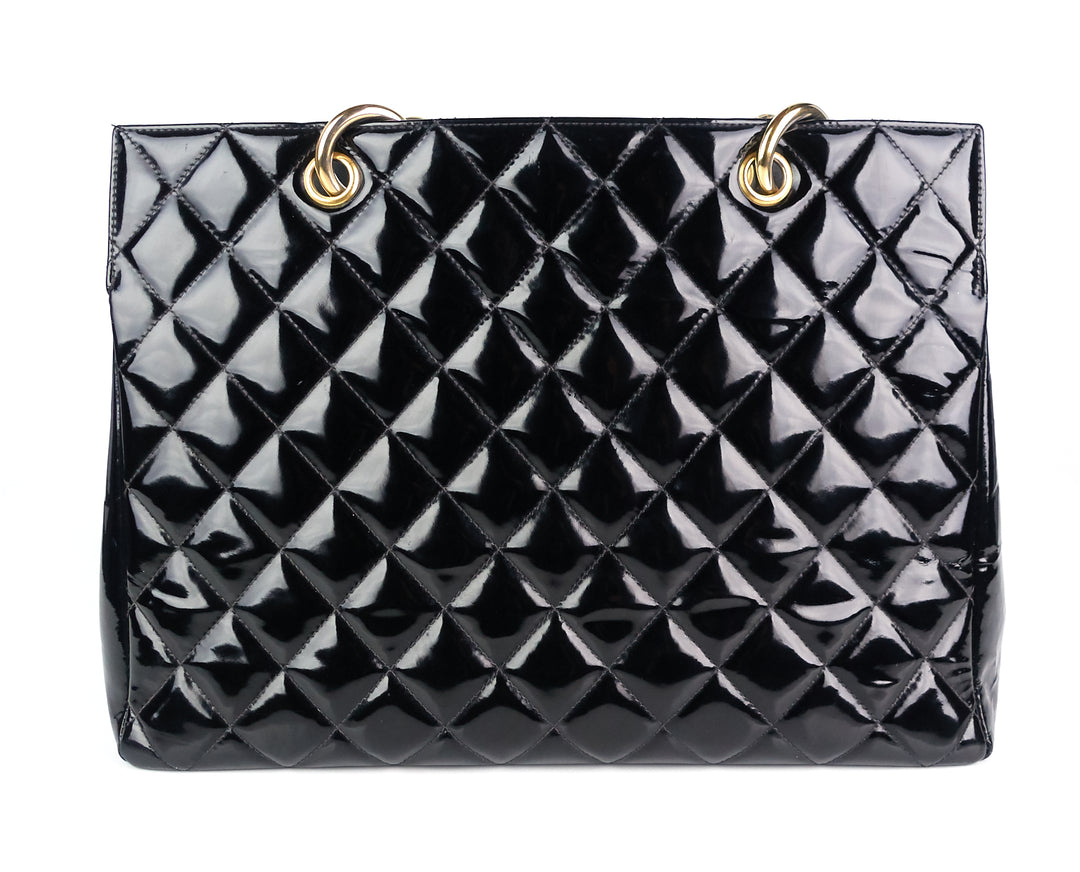 grand shopping tote gst patent leather bag