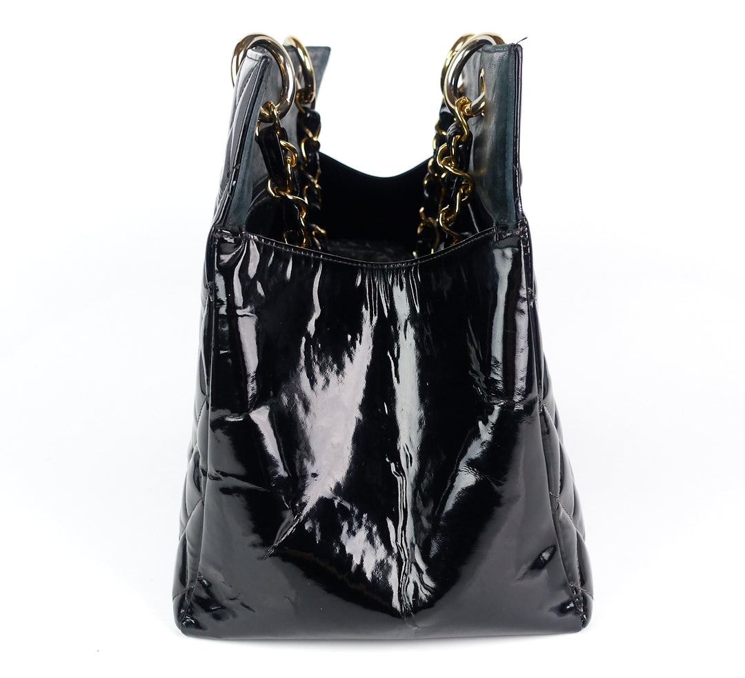 grand shopping tote gst patent leather bag