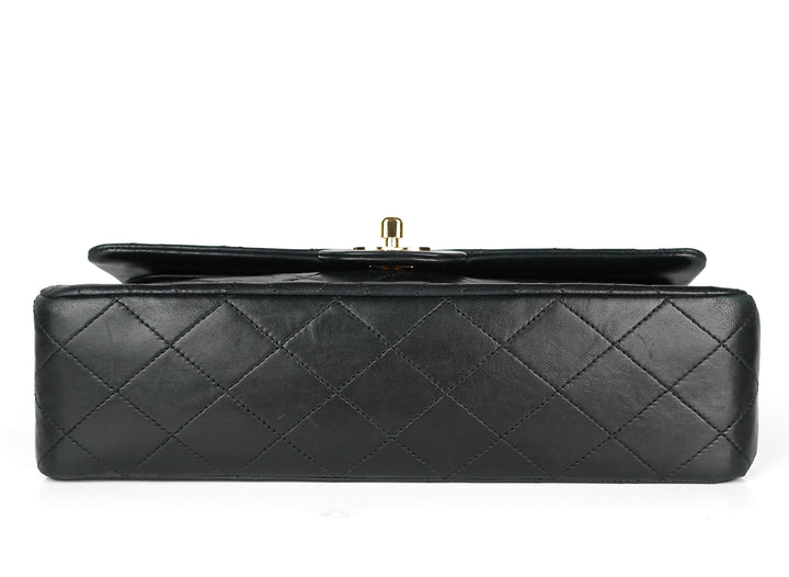 double flap medium lambskin leather bag