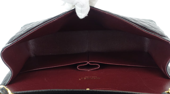 double flap caviar leather maxi bag