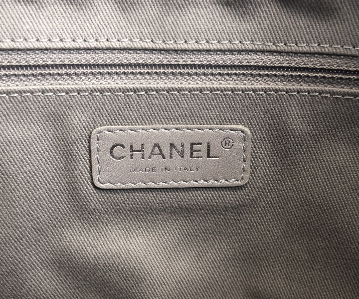 lambskin leather aged chain cc flap large bag