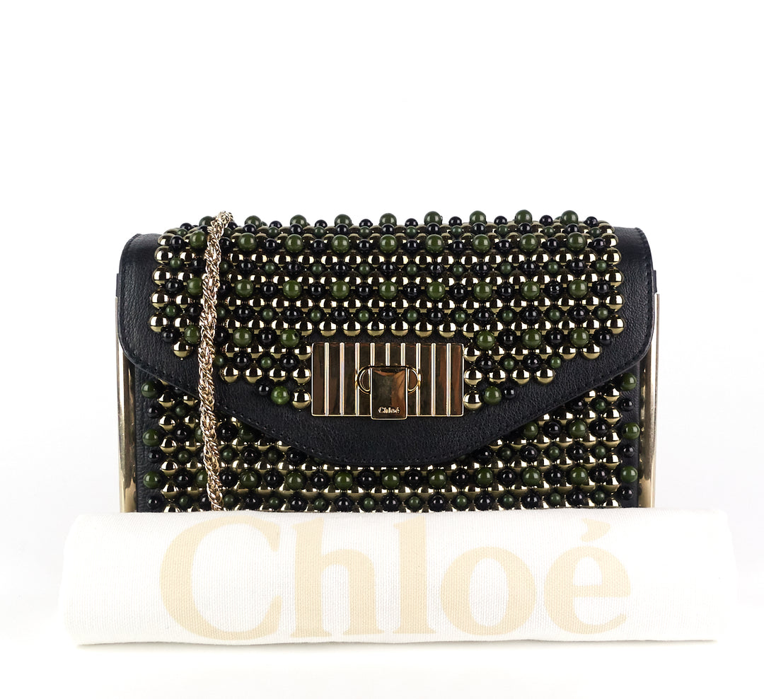 sally small beaded calf leather bag