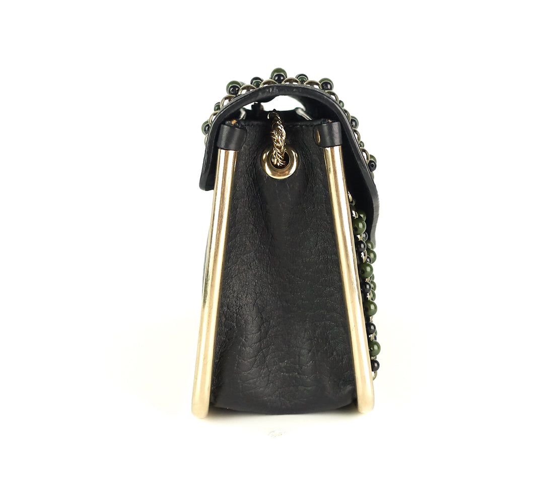 sally small beaded calf leather bag