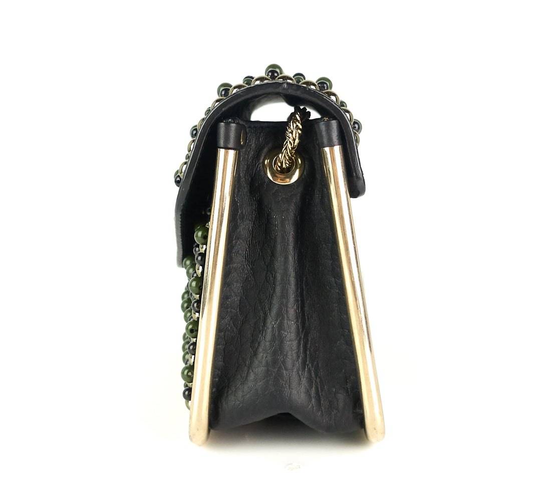 sally small beaded calf leather bag