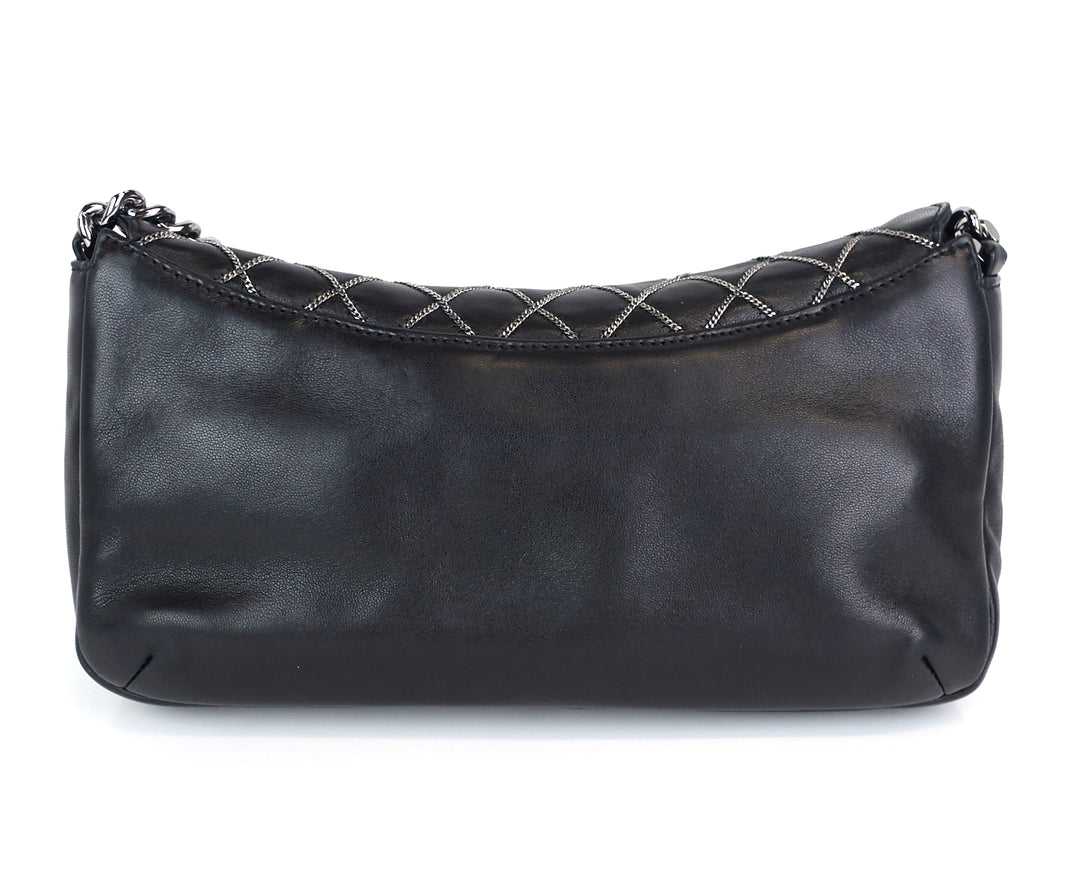 lambskin leather chain stitch flap bag