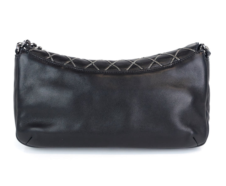 lambskin leather chain stitch flap bag