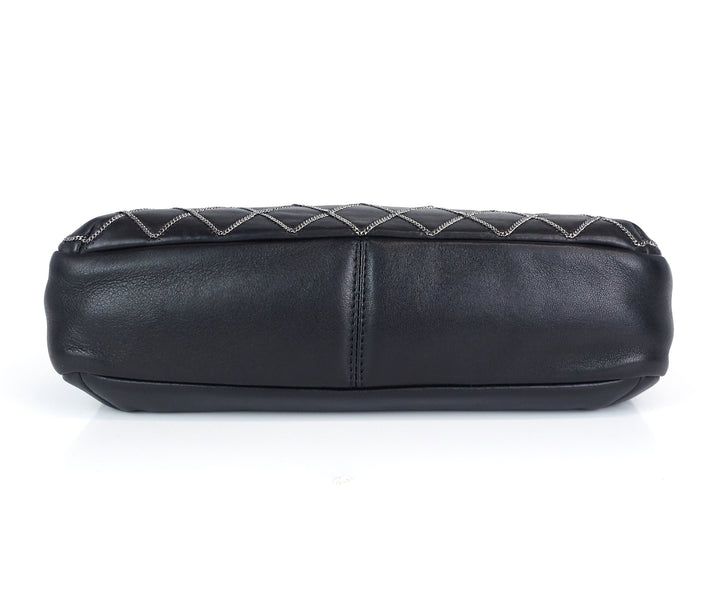 lambskin leather chain stitch flap bag