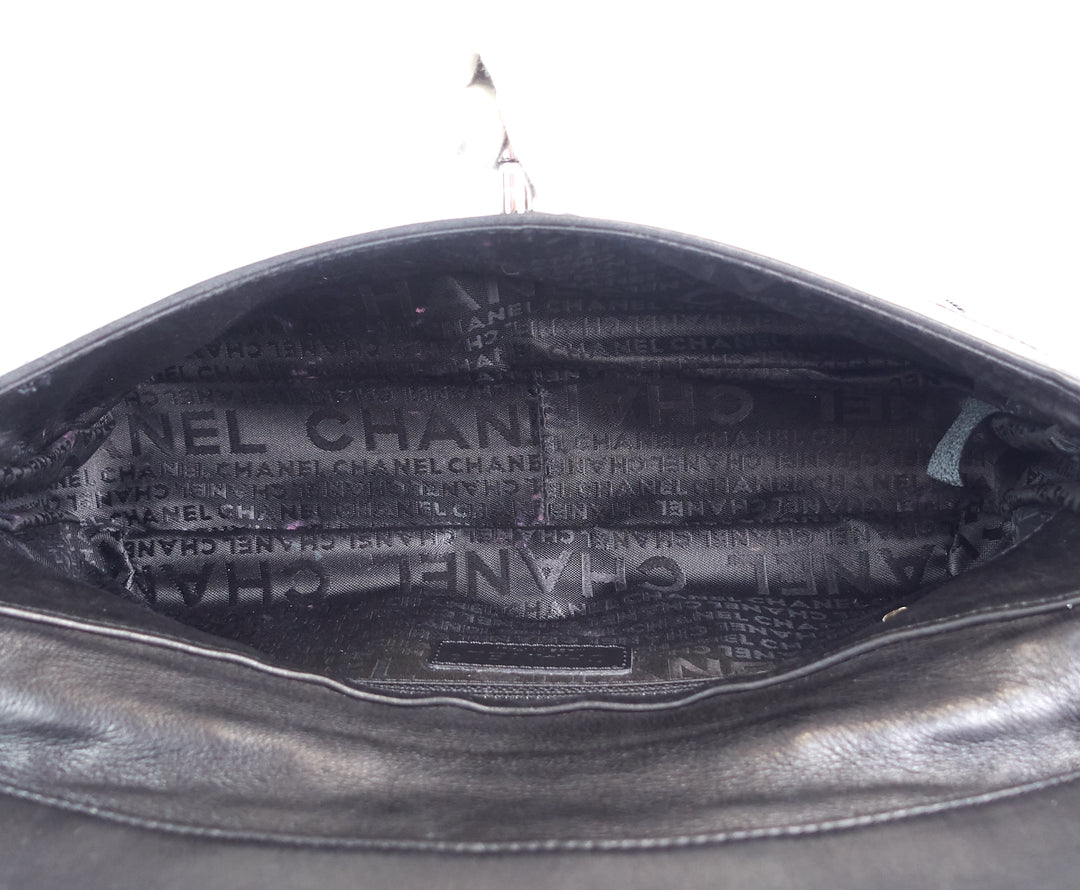 lambskin leather chain stitch flap bag