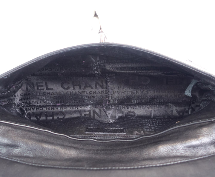 lambskin leather chain stitch flap bag