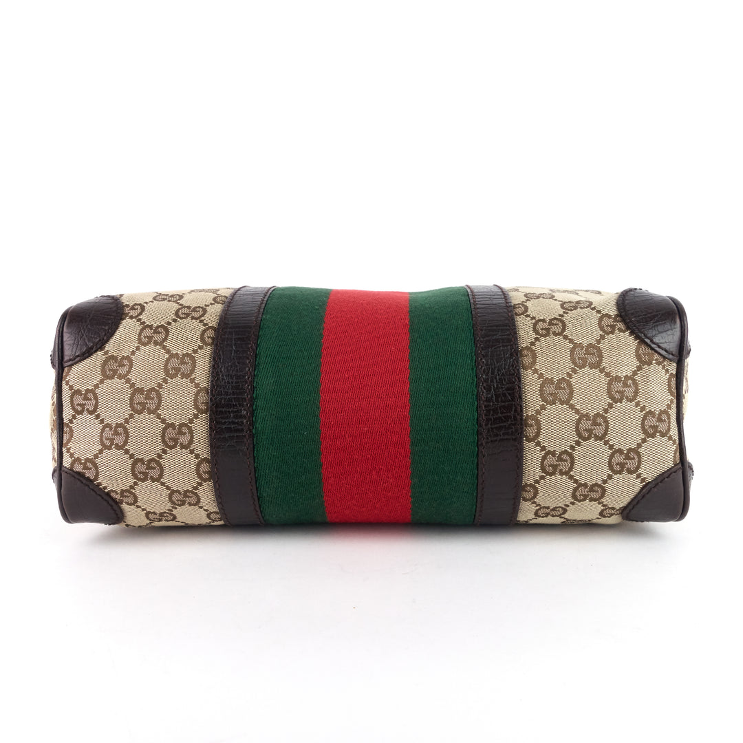 vintage small gg canvas boston bag