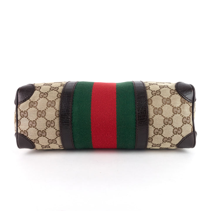 vintage small gg canvas boston bag