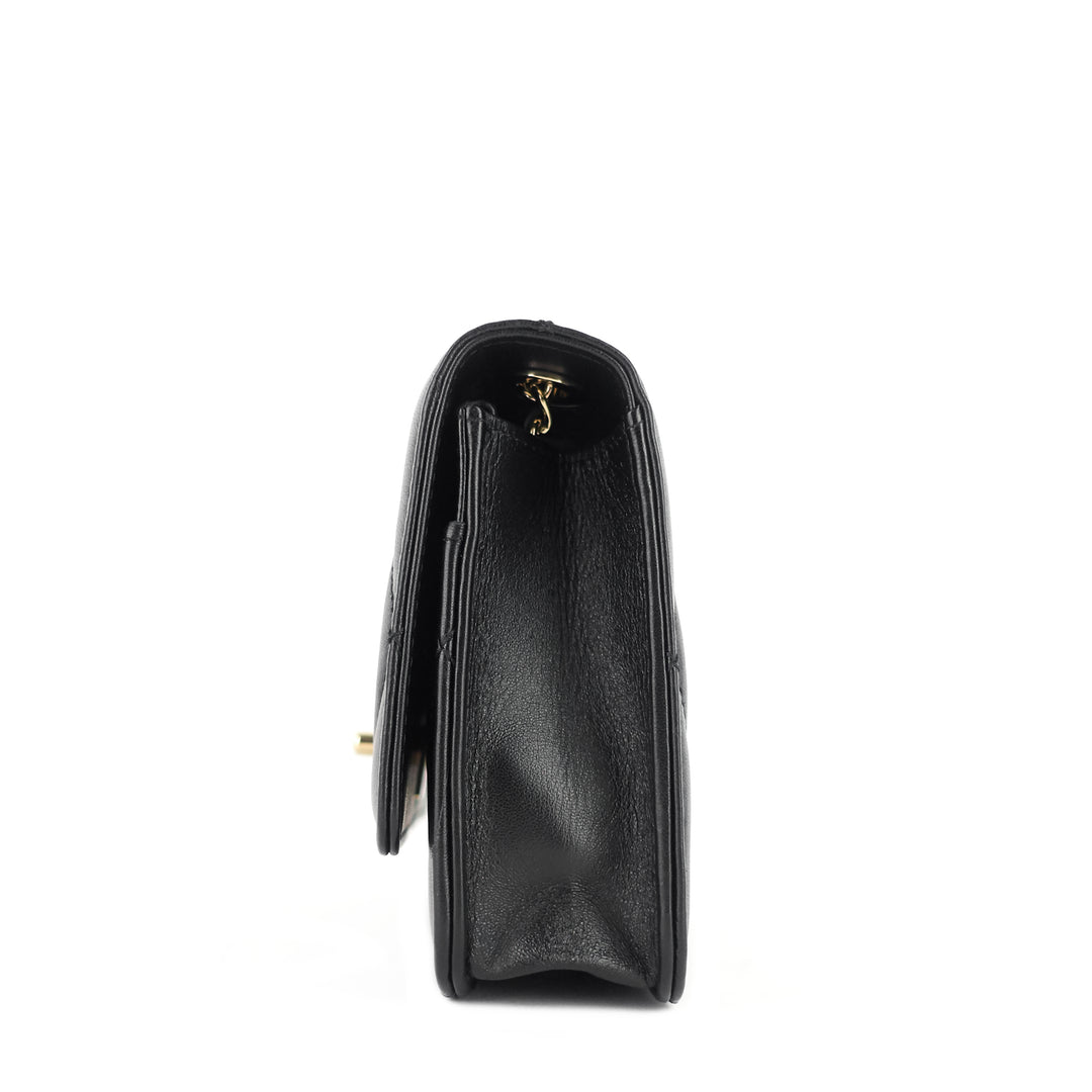 trendy large lambskin leather wallet on chain bag