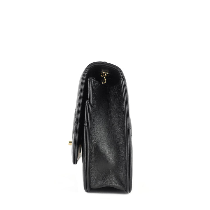 trendy large lambskin leather wallet on chain bag