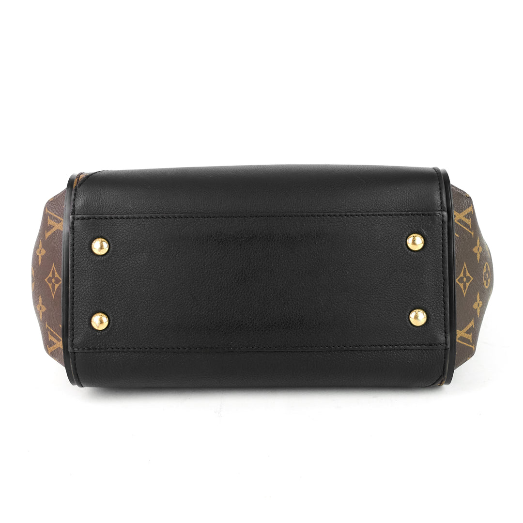 kimono monogram canvas and black leather bag