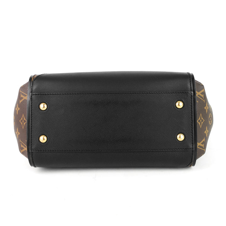 kimono monogram canvas and black leather bag