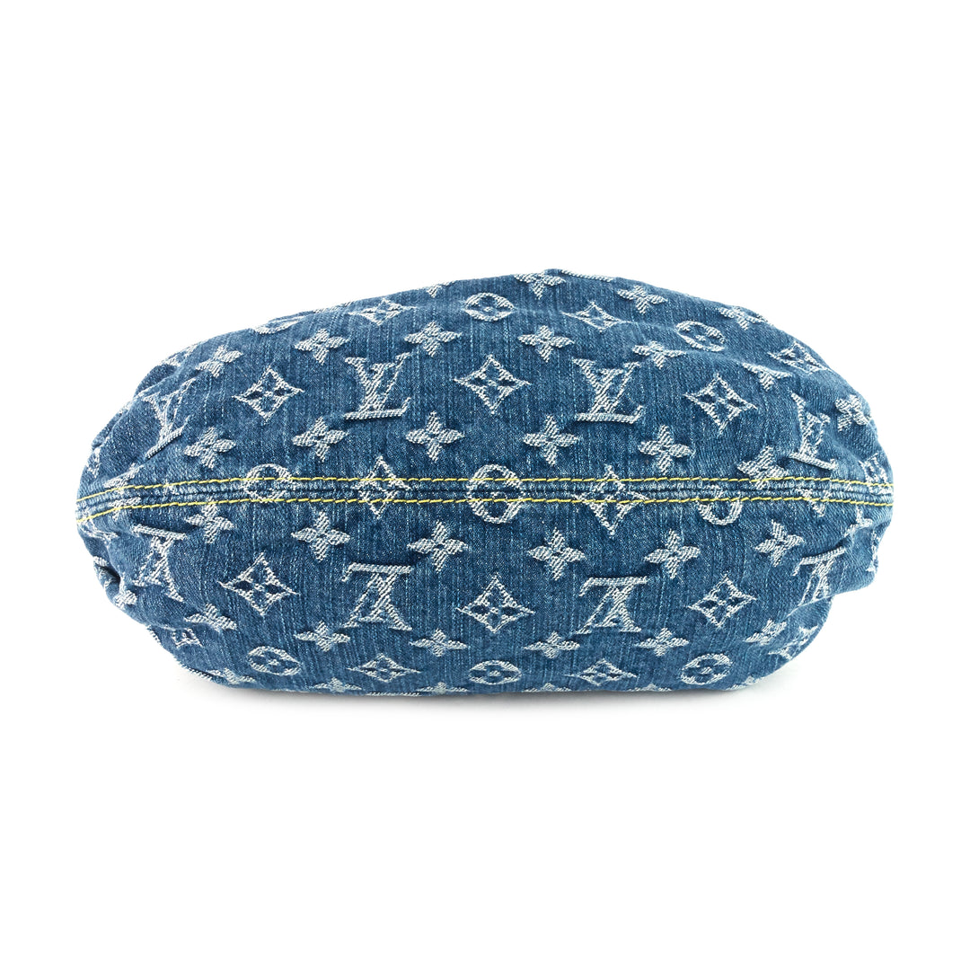 pleaty monogram denim bag