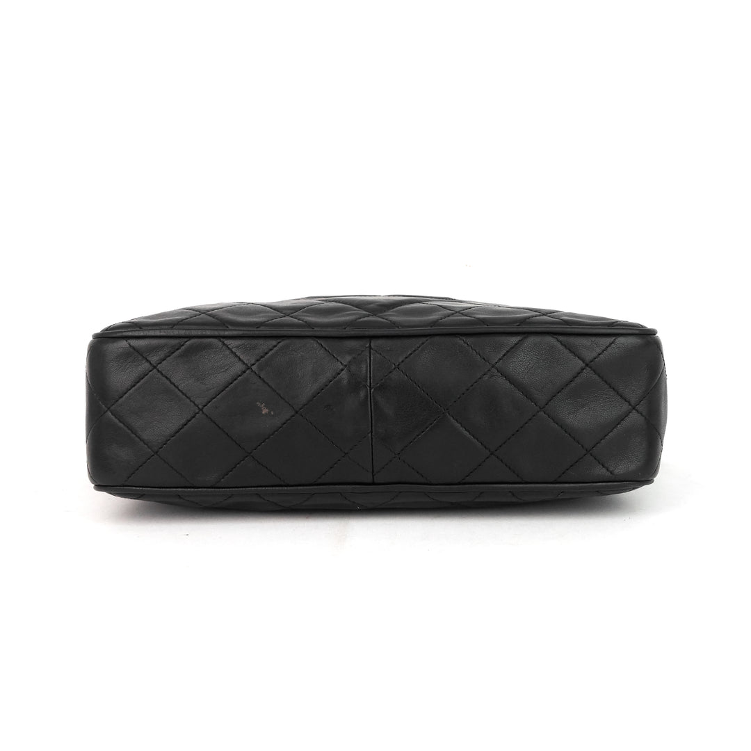 quilted lambskin leather camera bag