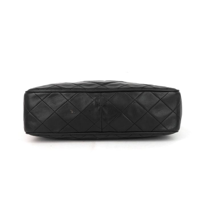 quilted lambskin leather camera bag