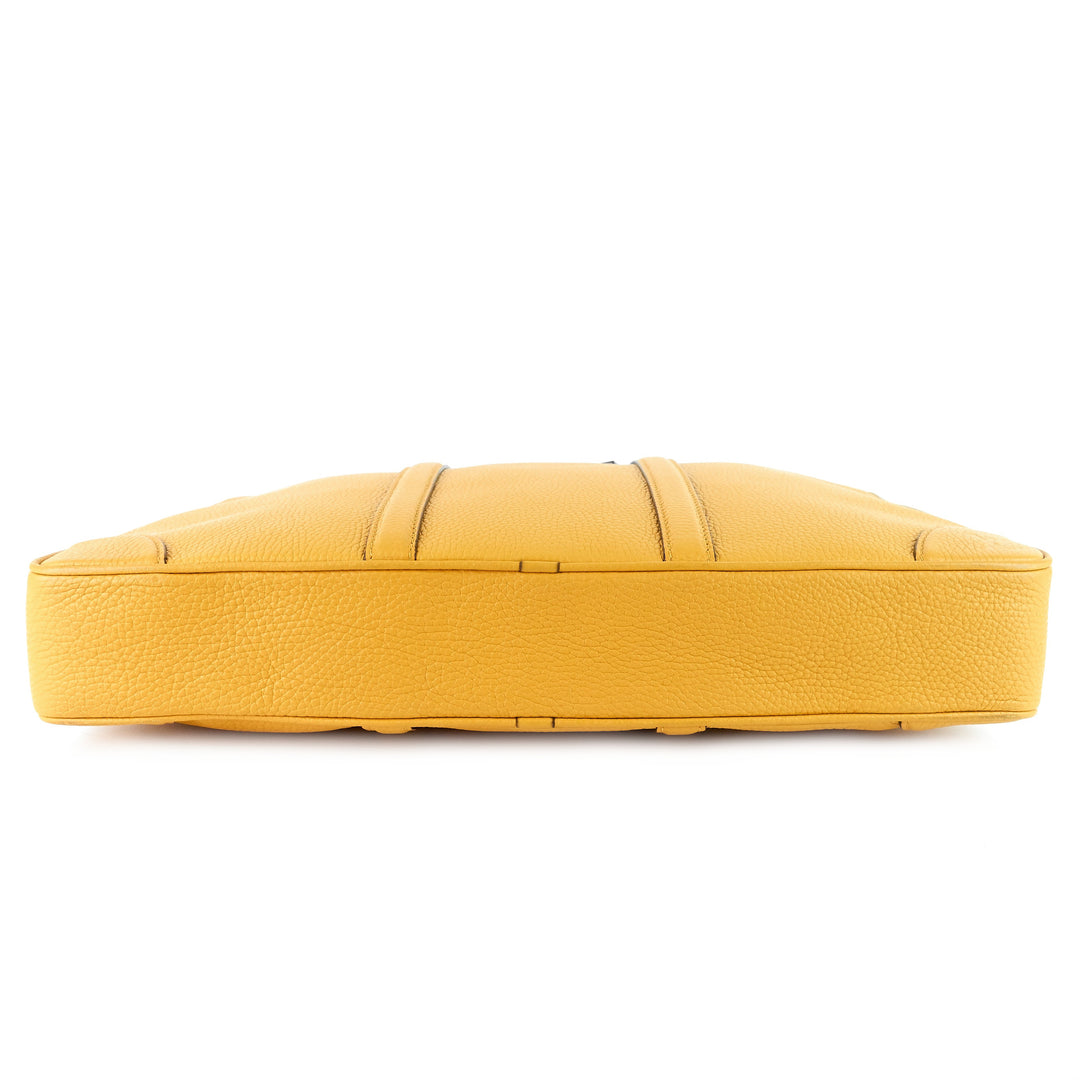 porte-documents voyage pm yellow taurillon leather briefcase bag