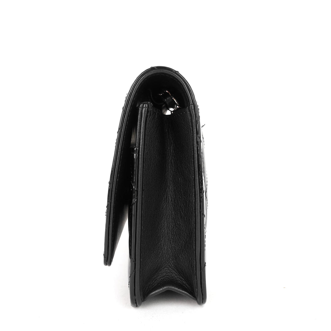 patent leather wallet on chain bag