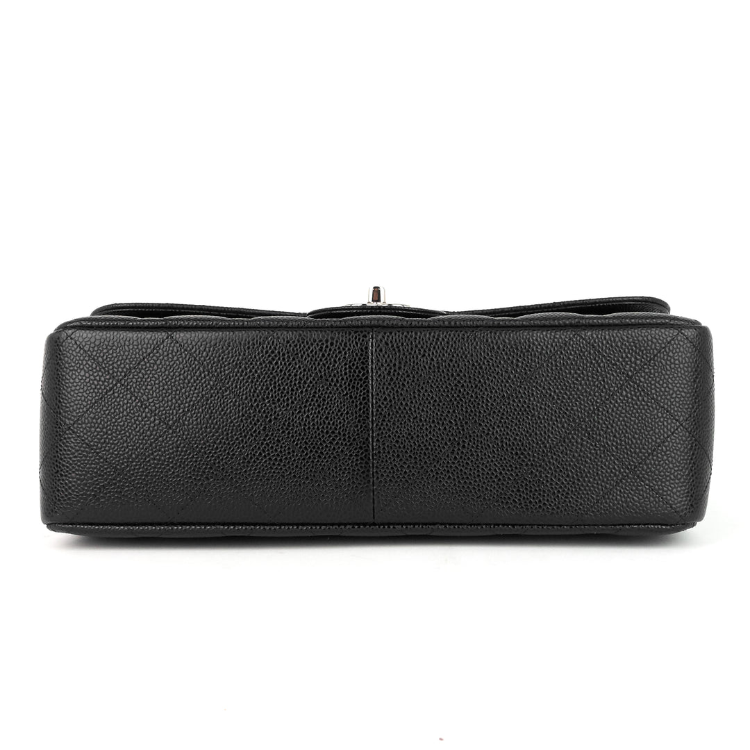 classic double flap jumbo caviar leather bag
